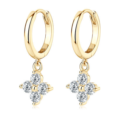 925 Sterling Silver Moissanite Hoop Drop Earrings - Munsieur