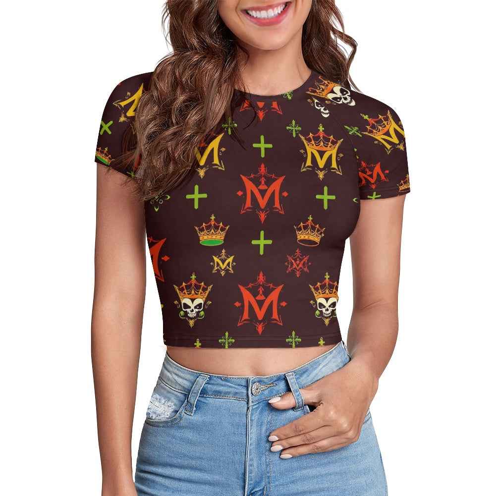 Tight cropped navel-baring T-shirt