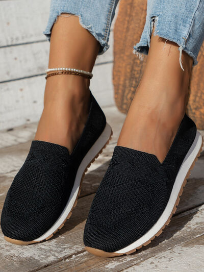 Mesh Round Toe Flat Slip-Ons - Munsieur