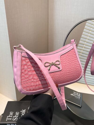 Bow PU Leather Shoulder Bag - Munsieur