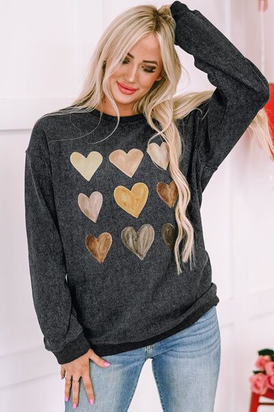 Round Neck Dropped Shoulder Sweatshirt for Comfort - Munsieur