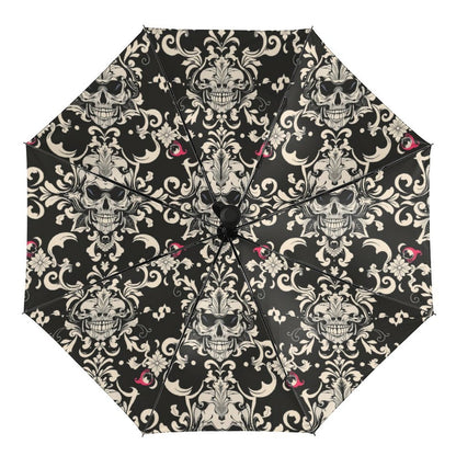 Automatic Umbrella with skull pattern inside & black outside Accessories