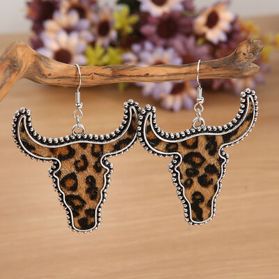 Alloy Animal Print Cow Head Earrings - Munsieur