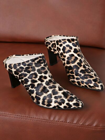 PU Leather Leopard Point Toe Pumps - Munsieur