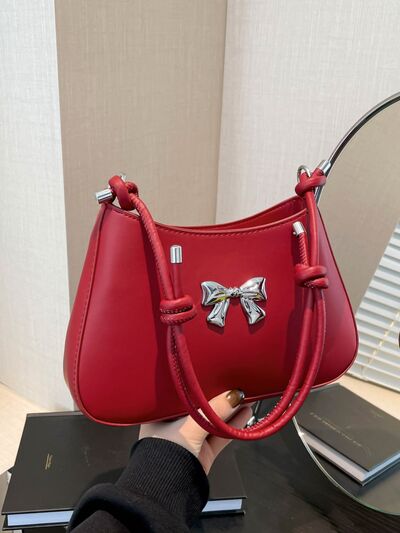 Bow PU Leather Knotted Strap Handbag - Munsieur