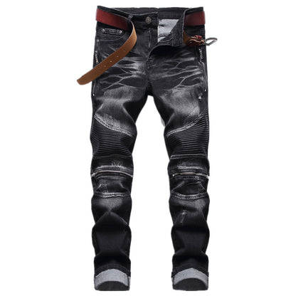 Men's Motorcycle Fashion Zipper Oversized Pants