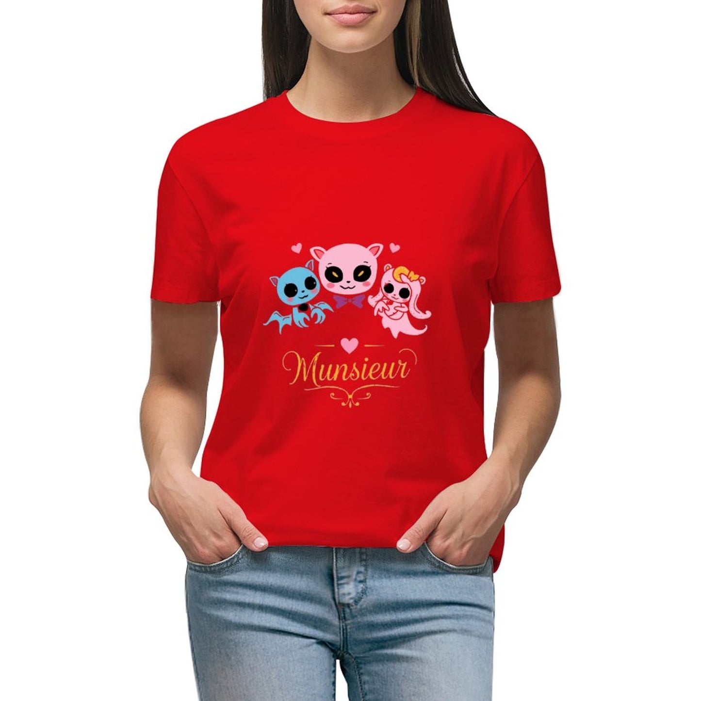Women's Munsieur T-shirt Valentine's Day Collection "Vampire Friends" Designer Streetwear for Her