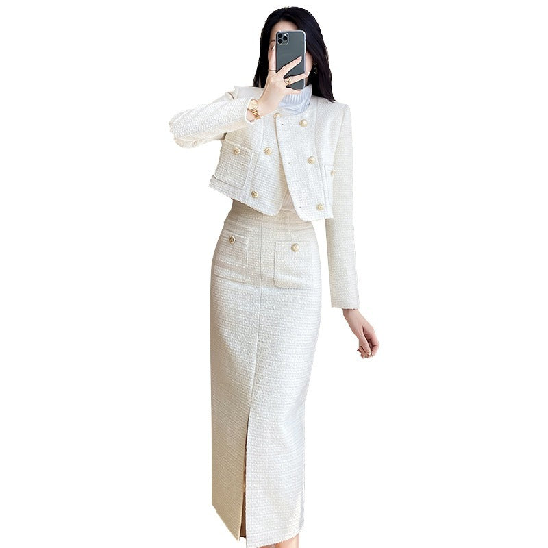Women's Fashion Woolen Skirt Two-piece Set - Munsieur