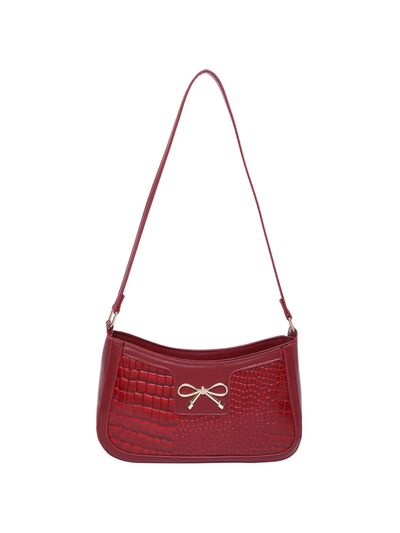 Bow PU Leather Shoulder Bag - Munsieur