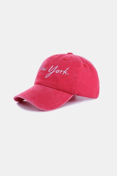 Zenana Washed Embroidered City Baseball Cap - Munsieur