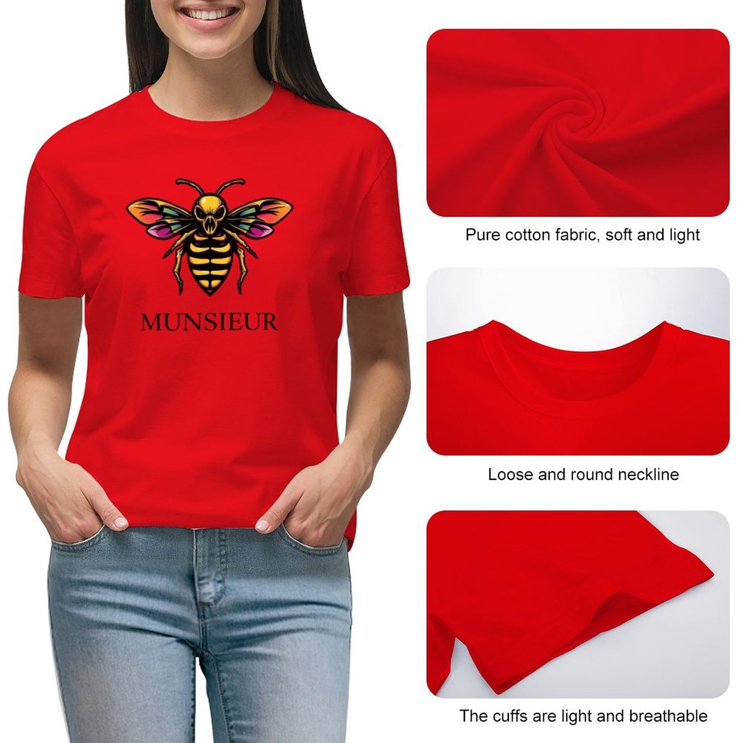 Munsieur T-Shirt for Women: Redefining Casual Chic with Elegance for Her - Munsieur