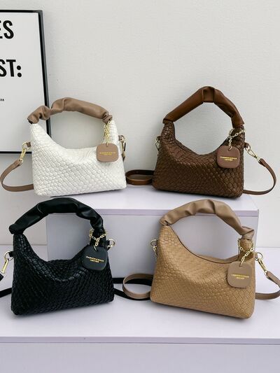 PU Leather Woven Crossbody Bag - Munsieur