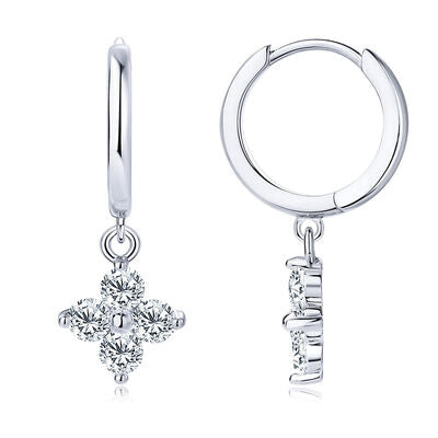 925 Sterling Silver Moissanite Hoop Drop Earrings - Munsieur