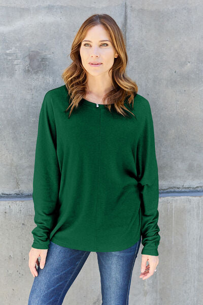 Double Take Full Size Round Neck Long Sleeve T-Shirt - Munsieur