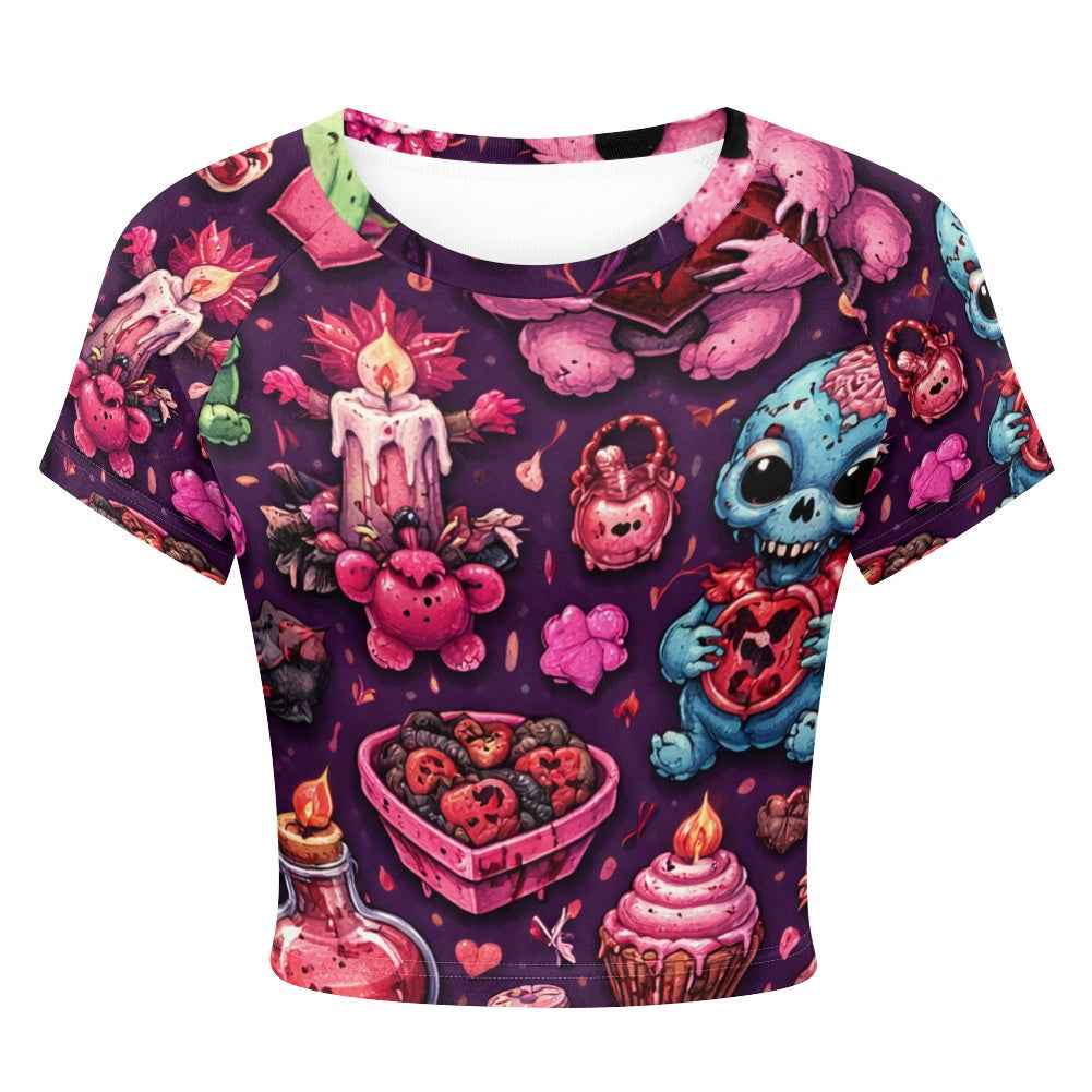 Tight cropped navel-baring T-shirt