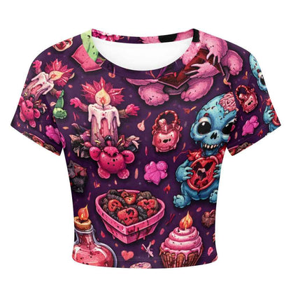 Tight cropped navel-baring T-shirt