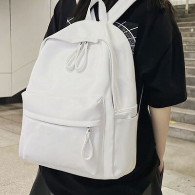 Stylish PU Leather Zip Backpack for Everyday Use - Munsieur