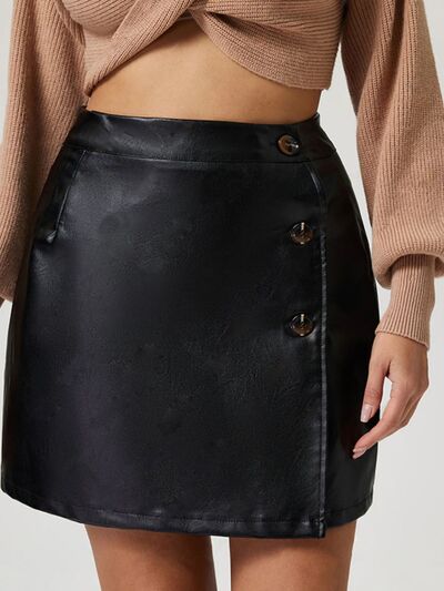 Buttoned High Rise Mini Skirt - Munsieur