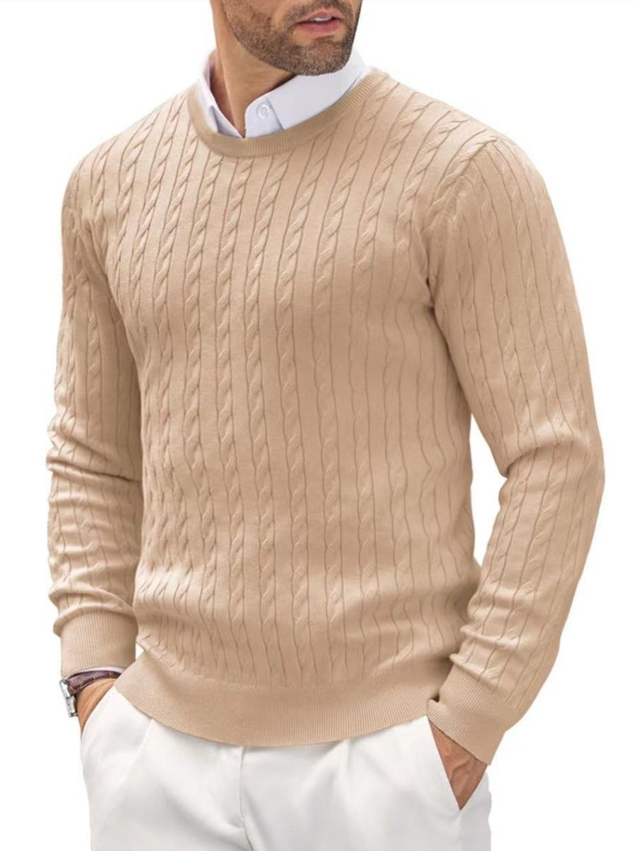 Men's Round Knitted Hoodie Twisted Flower Slim Fit - Munsieur