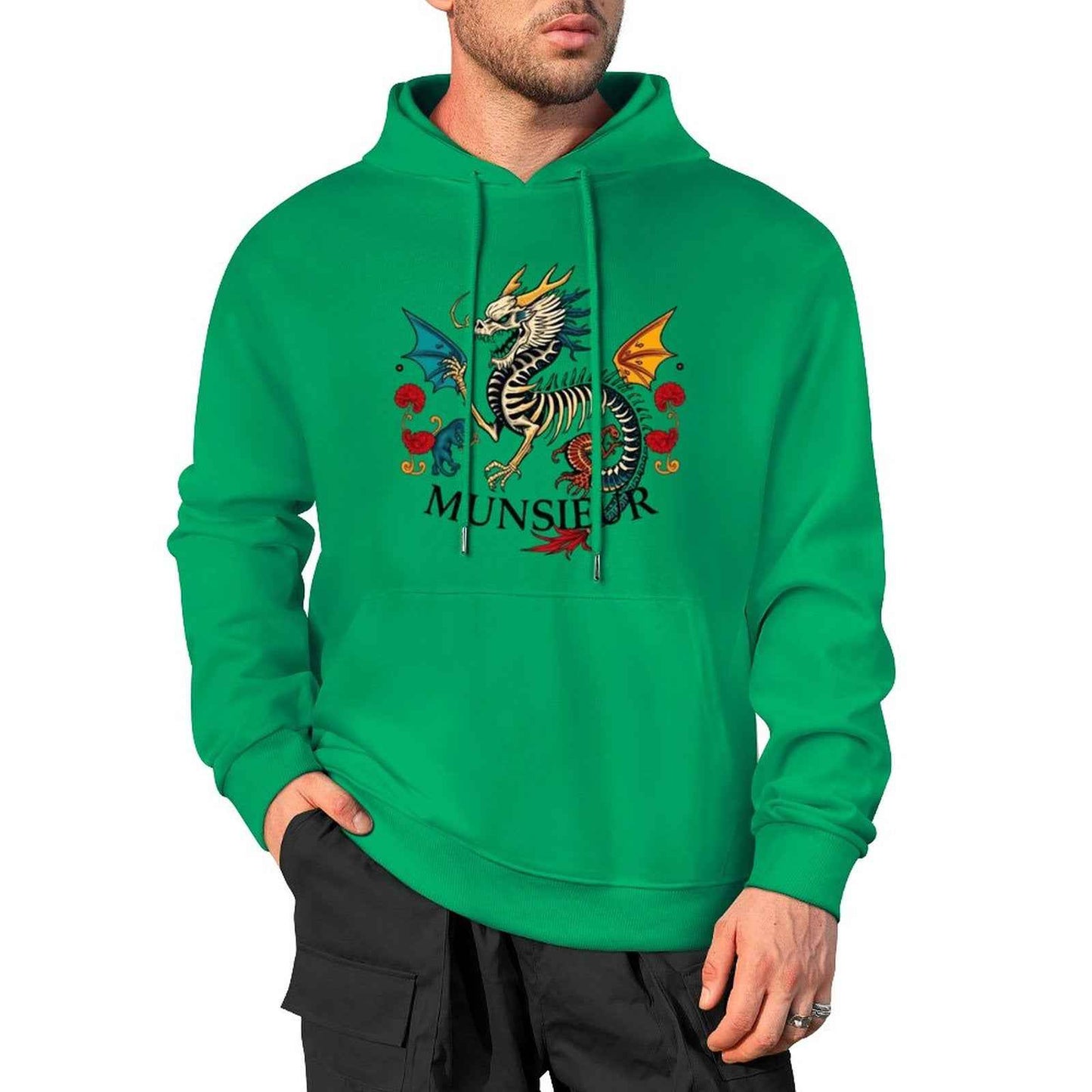 Munsieur Inferno Crest: Dragon Hoodie for Men - Munsieur