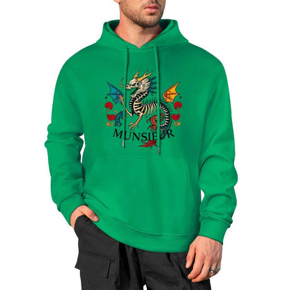 Munsieur Inferno Crest: Dragon Hoodie for Men - Munsieur