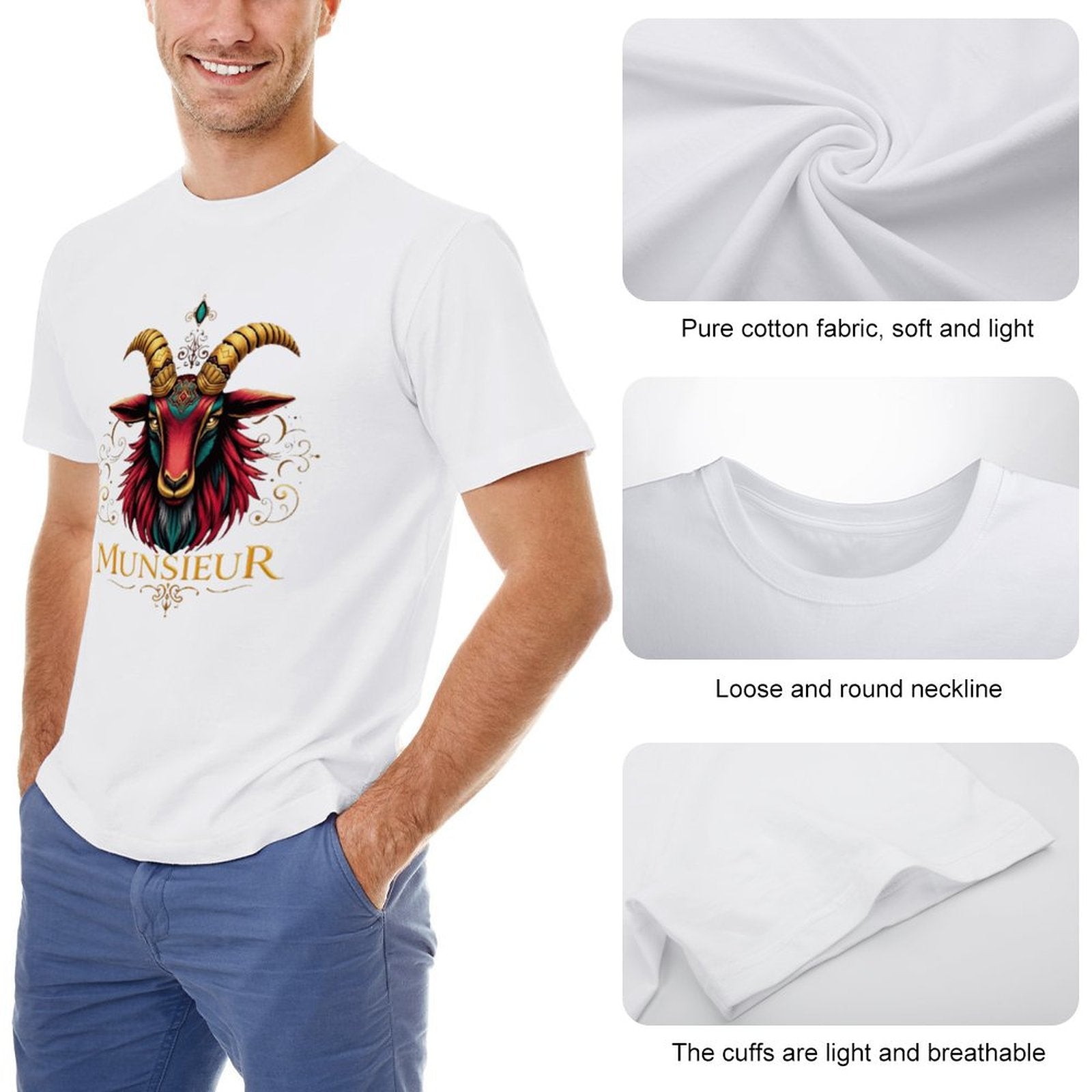 *Sale** Men's Munsieur Tee "Icon Billy" Designer Streetwear Fashion