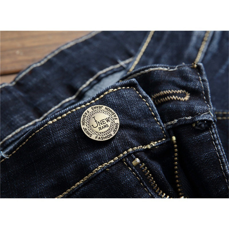 Blue With Holes Slim Fit Men's Pants - Munsieur
