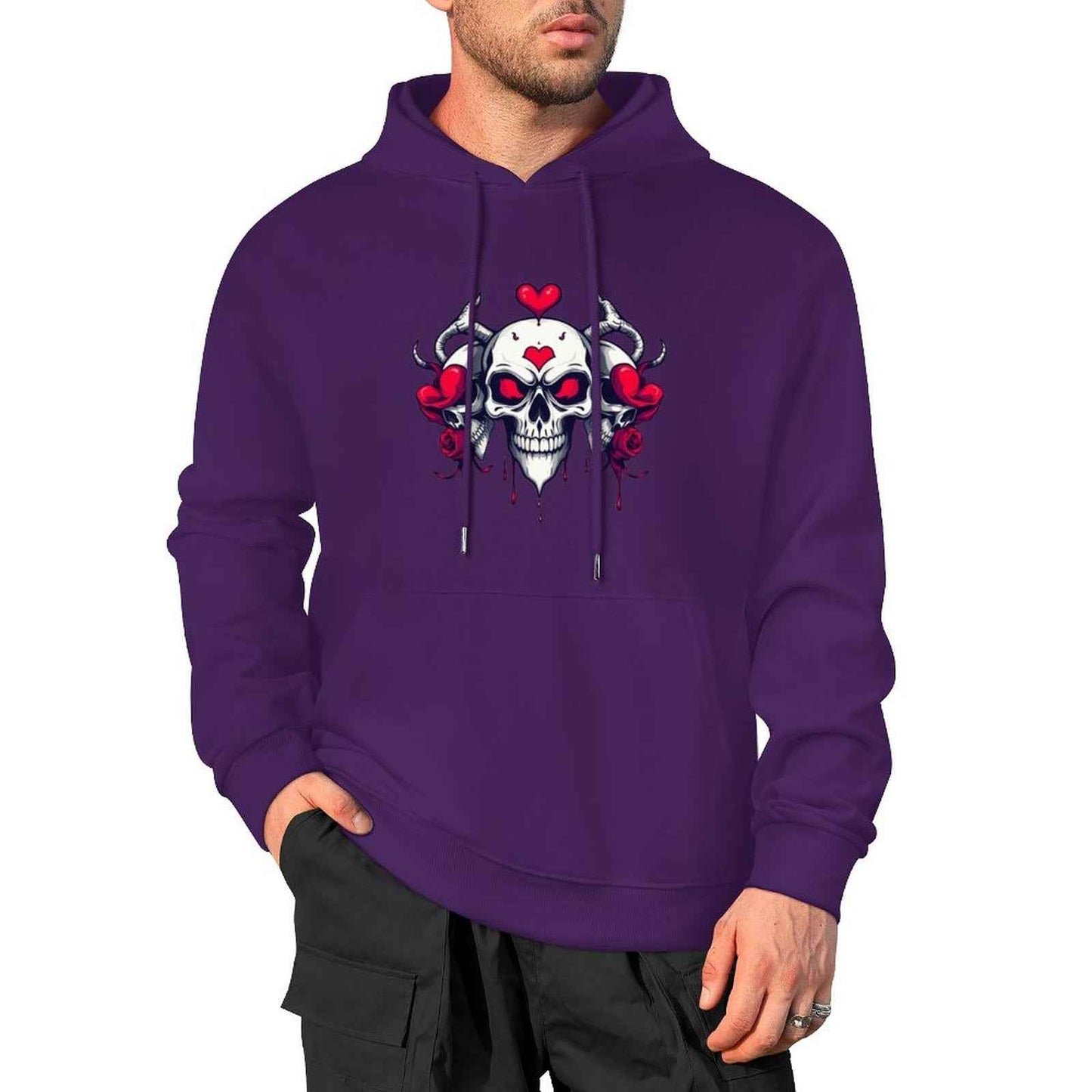 Munsieur Bleeding Royalty: Skull Hoodie for Men - Munsieur