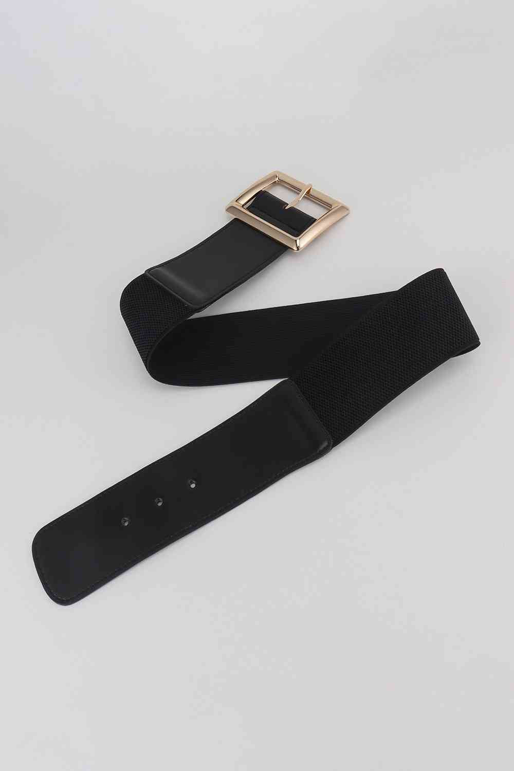 Rectangle Buckle Elastic Wide Belt - Munsieur