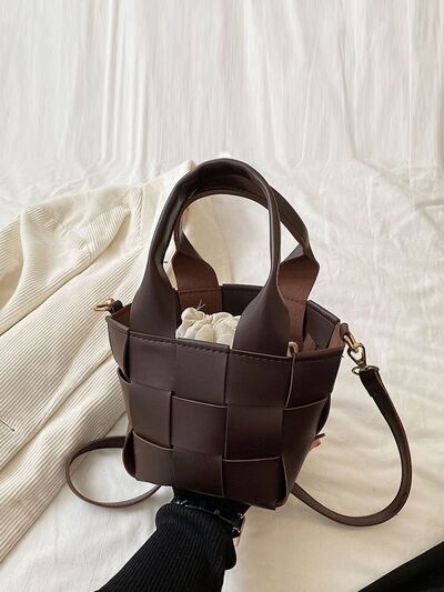 PU Leather Braided Bucket Bag - Munsieur