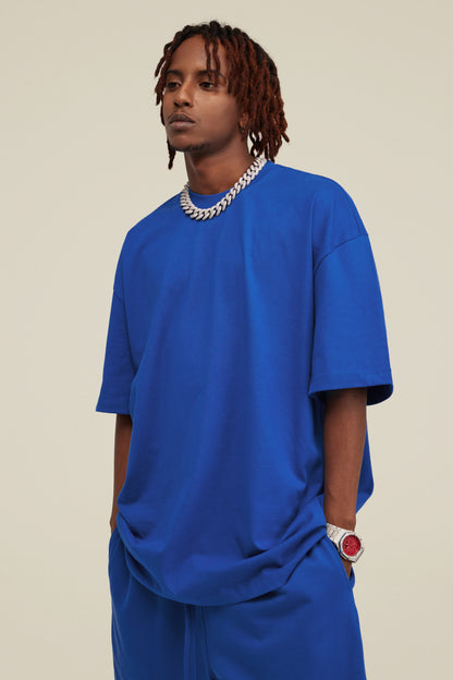 305GSM Unisex FOG Earth-Tone 20-Color Drop-Shoulder T-shirt Royal Blue