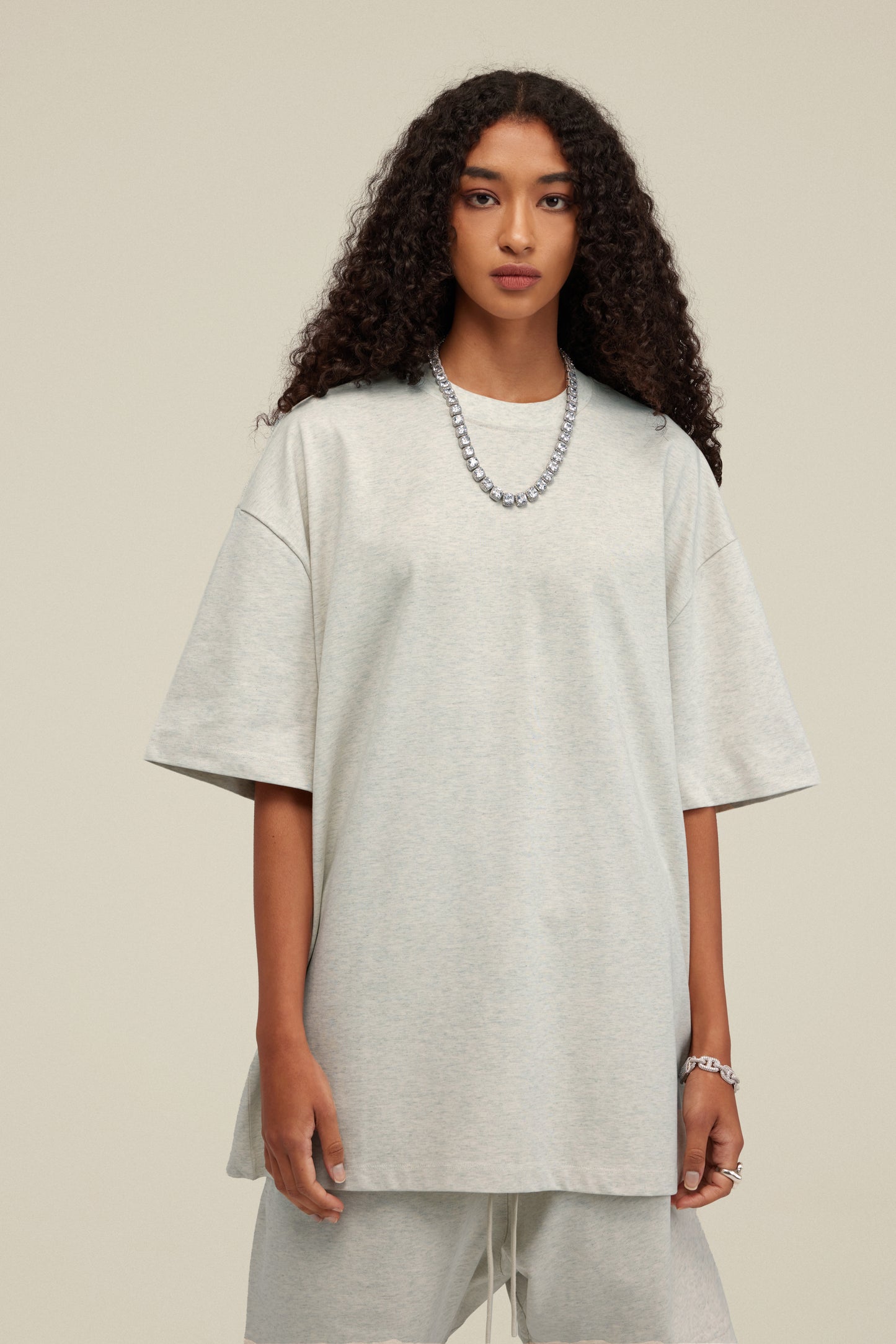 305GSM Unisex FOG Earth-Tone 20-Color Drop-Shoulder T-shirt Beige 