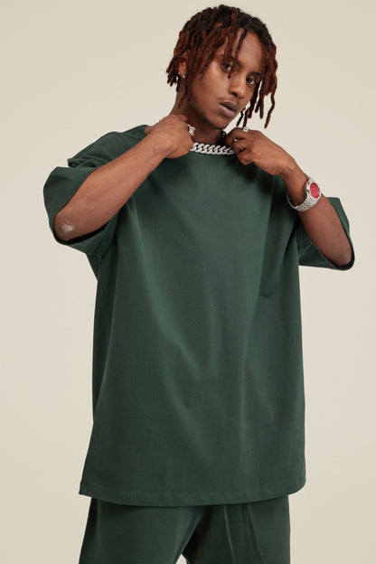 305GSM Unisex FOG Earth-Tone 20-Color Drop-Shoulder T-shirt Dark Green