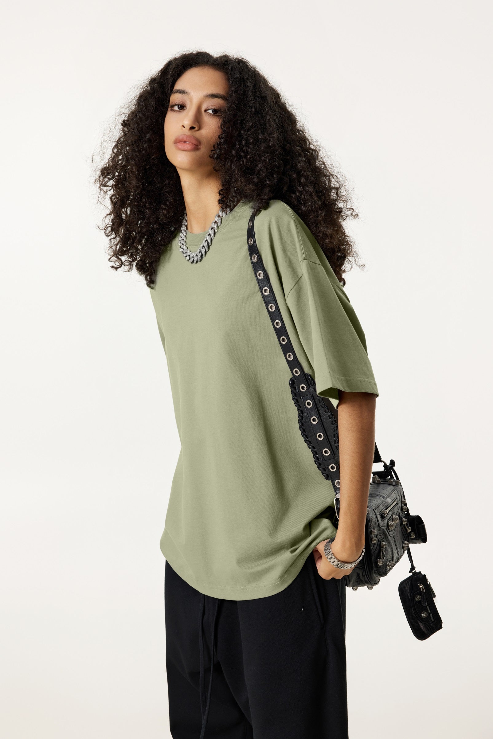 235GSM Women's 30-Color 4-Way Stretch Low-Shrink T-shirt Green