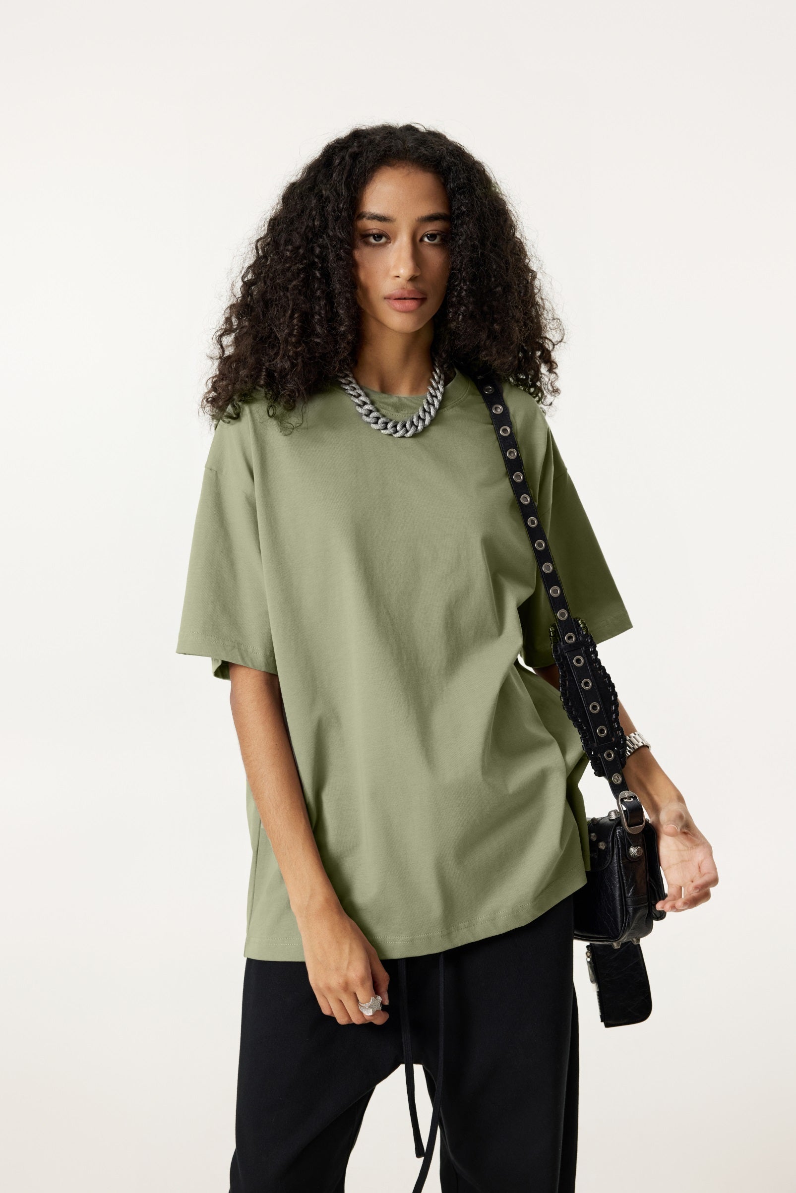 235GSM Women's 30-Color 4-Way Stretch Low-Shrink T-shirt Green