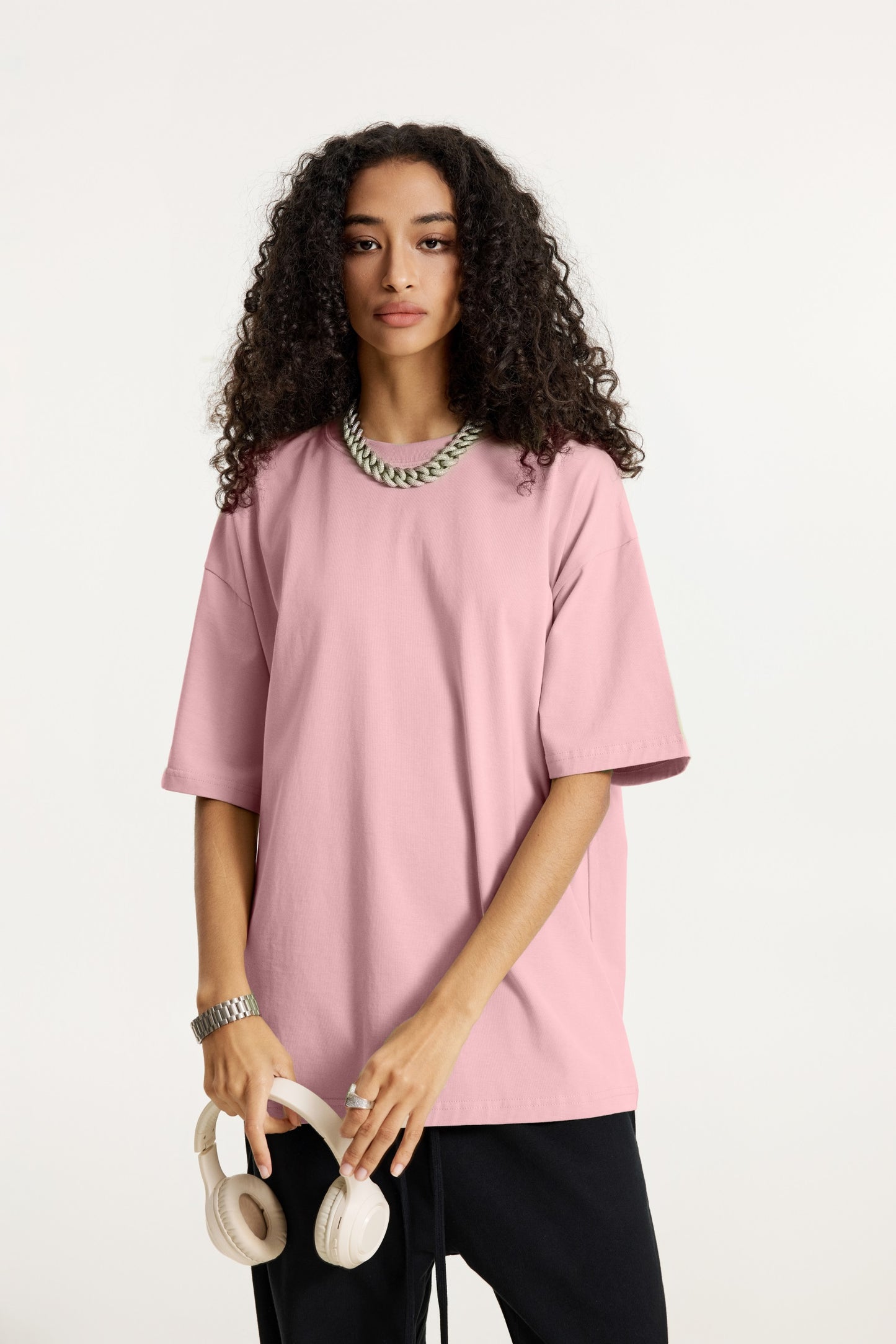 235GSM Women's 30-Color 4-Way Stretch Low-Shrink T-shirt Pink