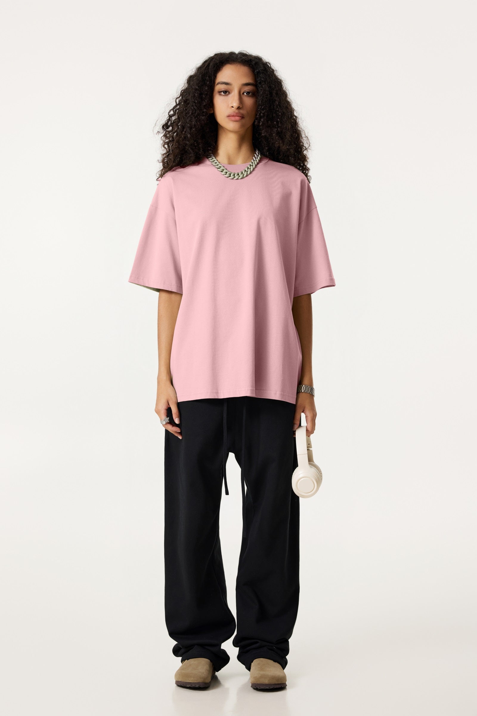 235GSM Women's 30-Color 4-Way Stretch Low-Shrink T-shirt Pink