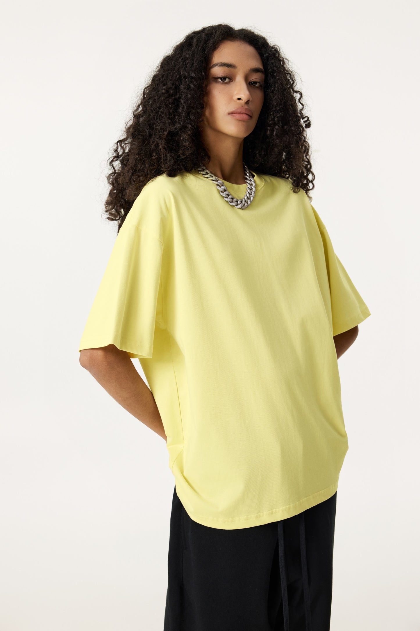 235GSM Women's 30-Color 4-Way Stretch Low-Shrink T-shirt Yellow