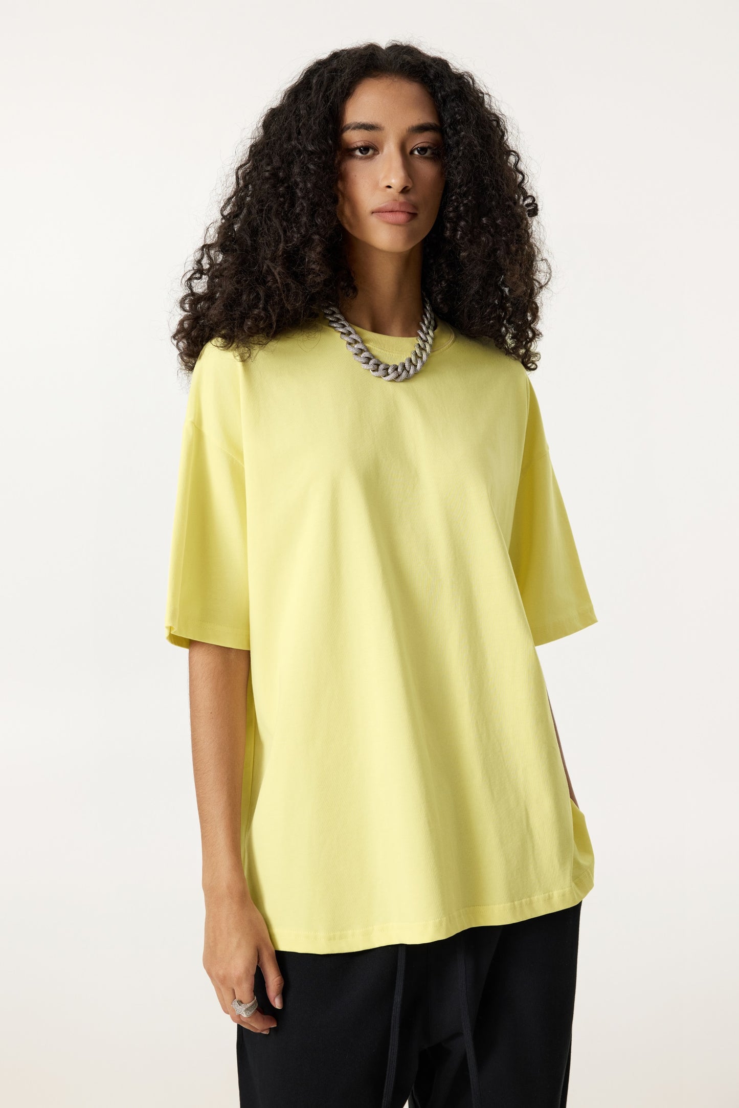 235GSM Women's 30-Color 4-Way Stretch Low-Shrink T-shirt Yellow