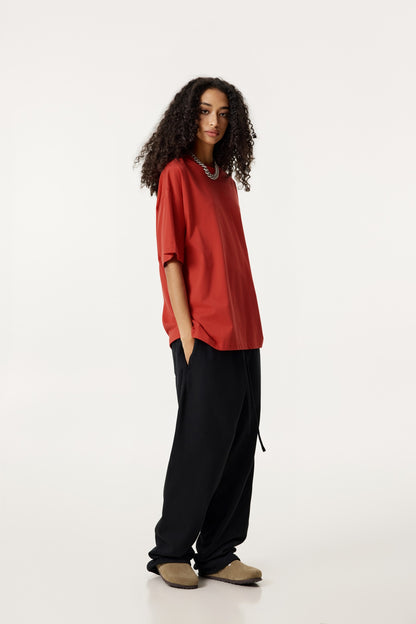235GSM Women's 30-Color 4-Way Stretch Low-Shrink T-shirt Red
