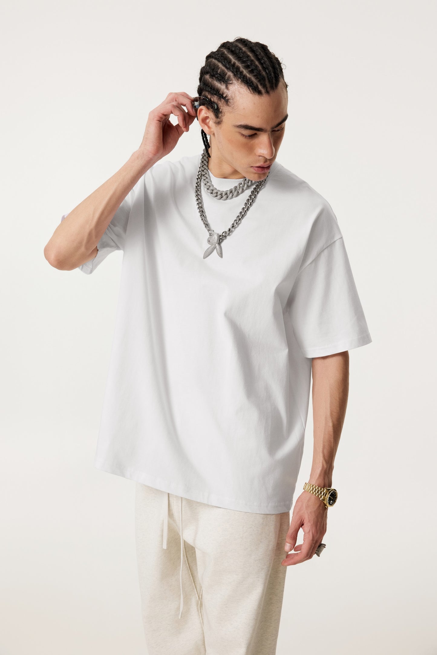 235GSM Women's 30-Color 4-Way Stretch Low-Shrink T-shirt  White