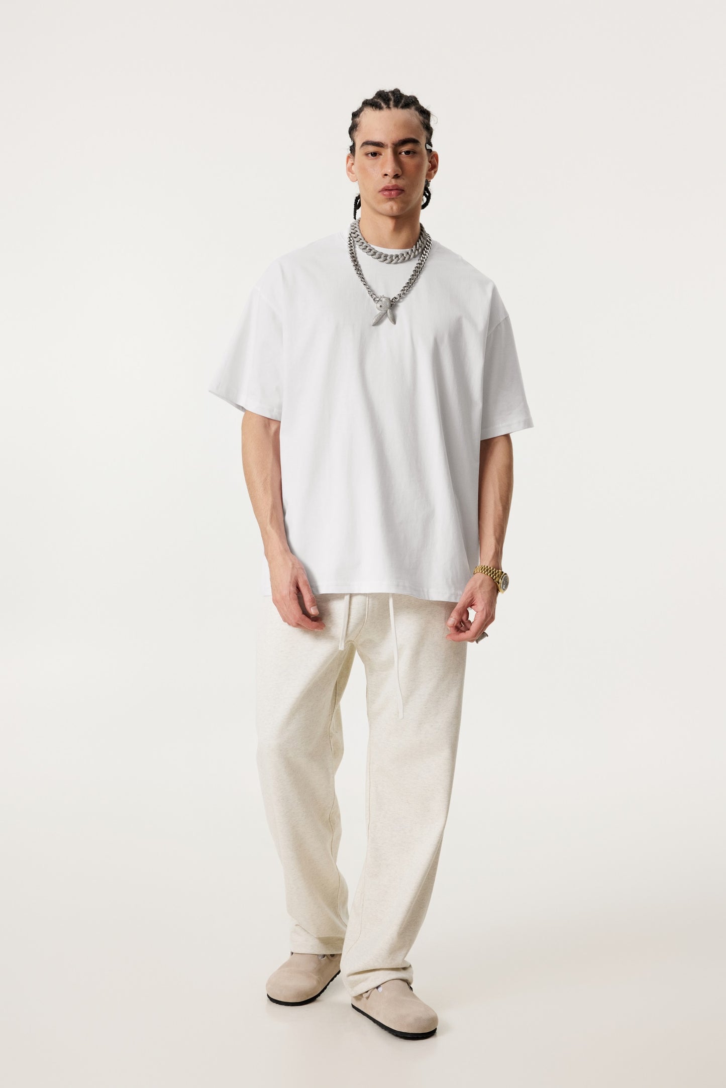 235GSM Women's 30-Color 4-Way Stretch Low-Shrink T-shirt  White