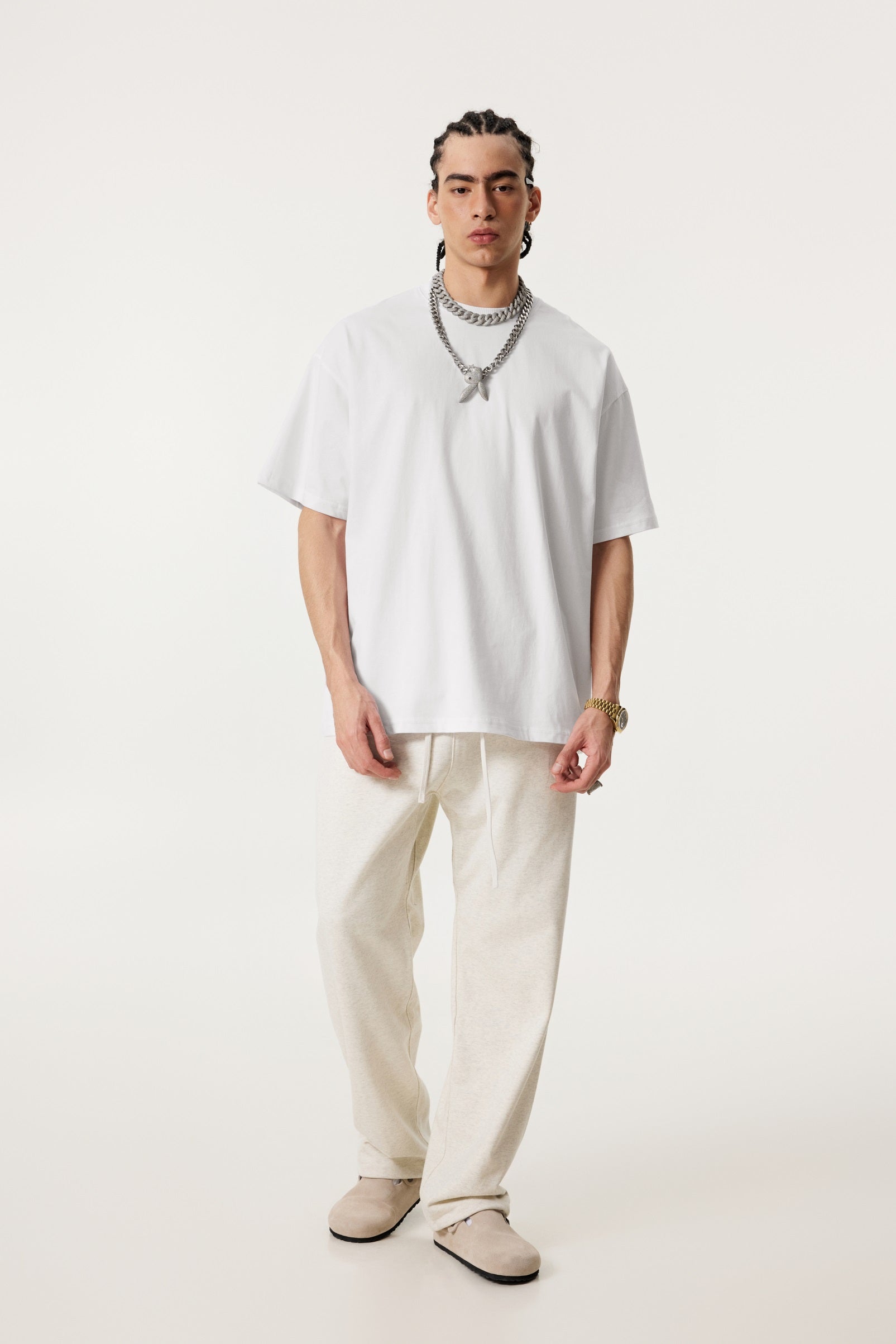 235GSM Women's 30-Color 4-Way Stretch Low-Shrink T-shirt  White