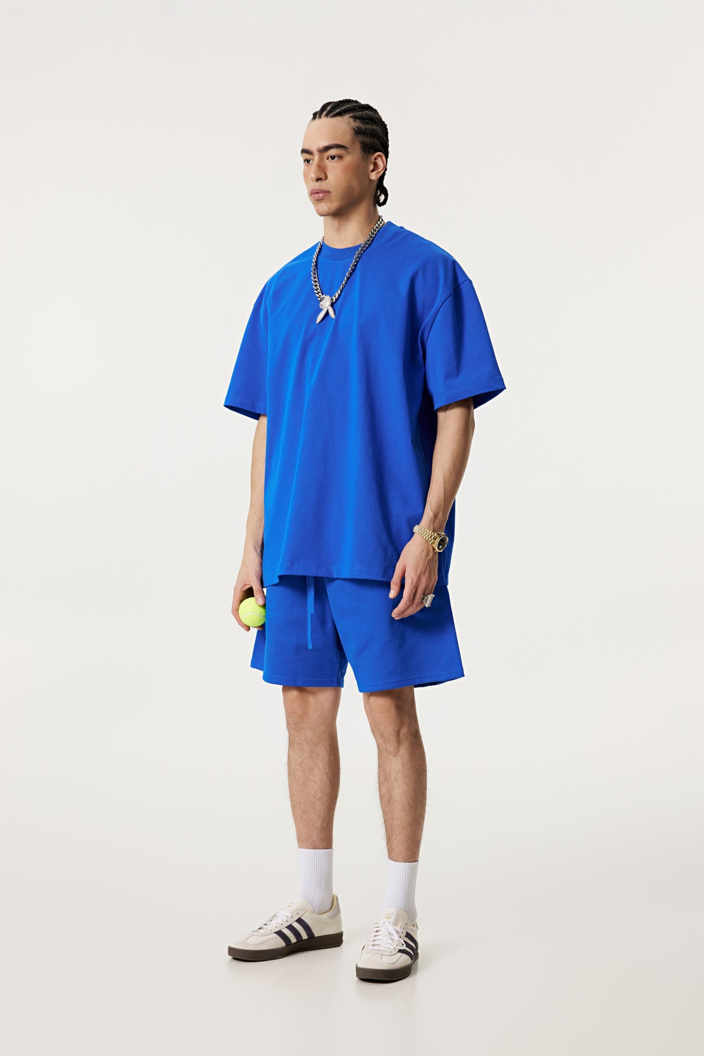 440GSM Unisex Heavyweight French Terry Shorts Blue