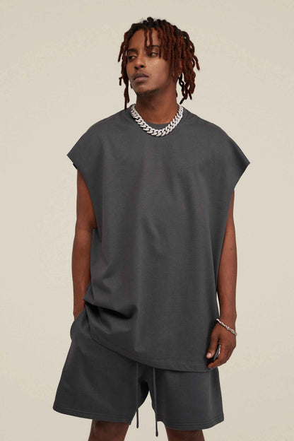 305GSM Unisex Earth-Tone Muscle Tee