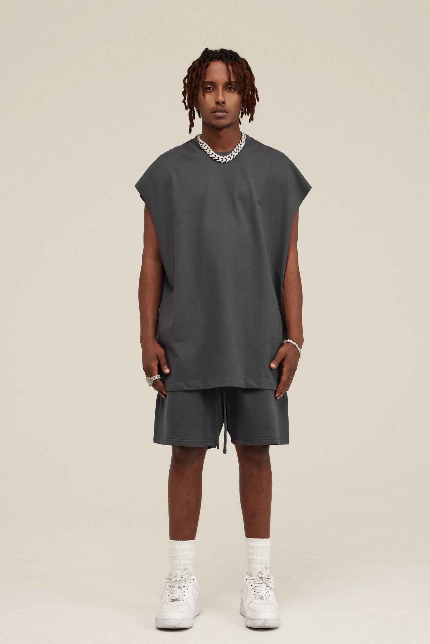305GSM Unisex Earth-Tone Muscle Tee