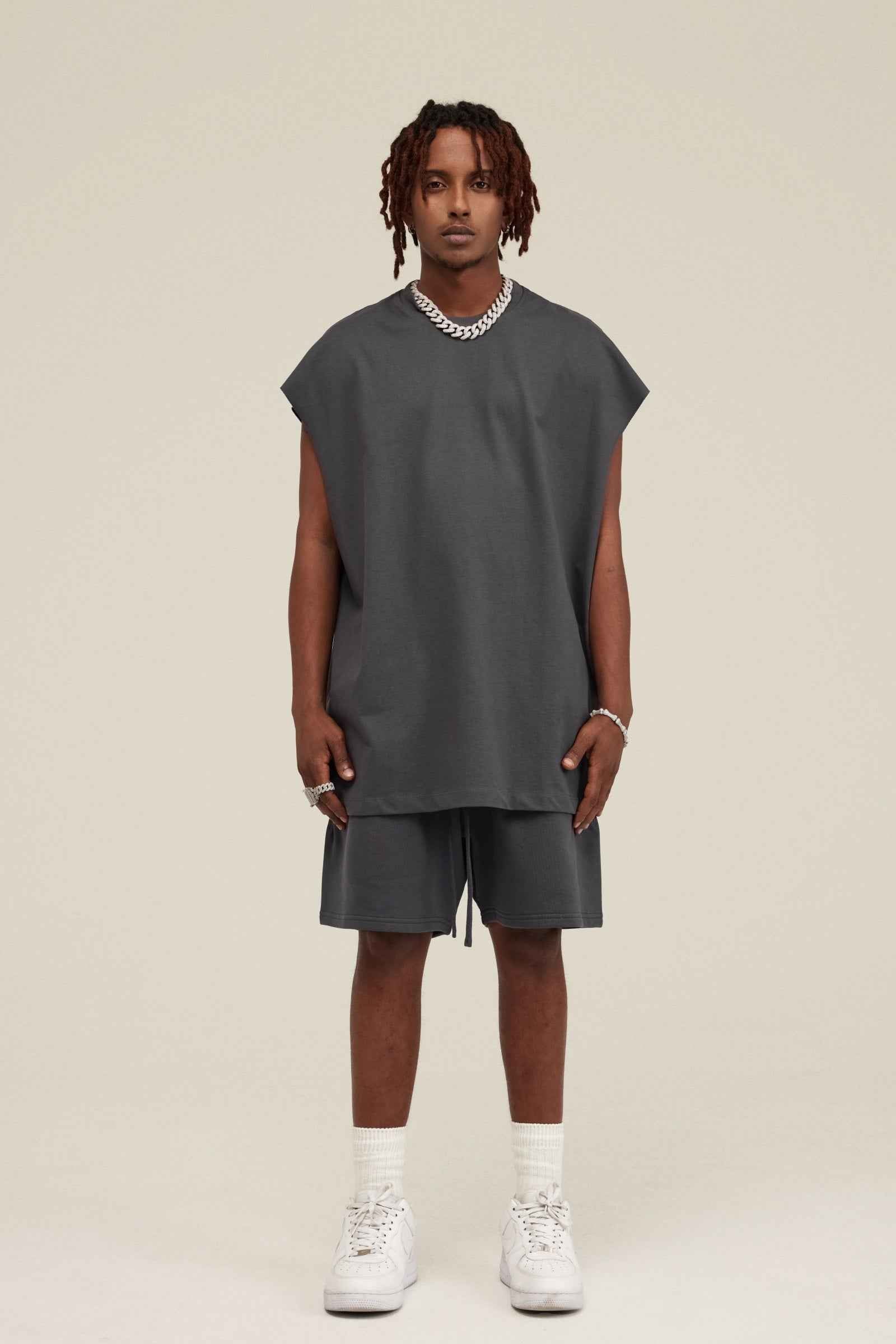 305GSM Unisex Earth-Tone Muscle Tee