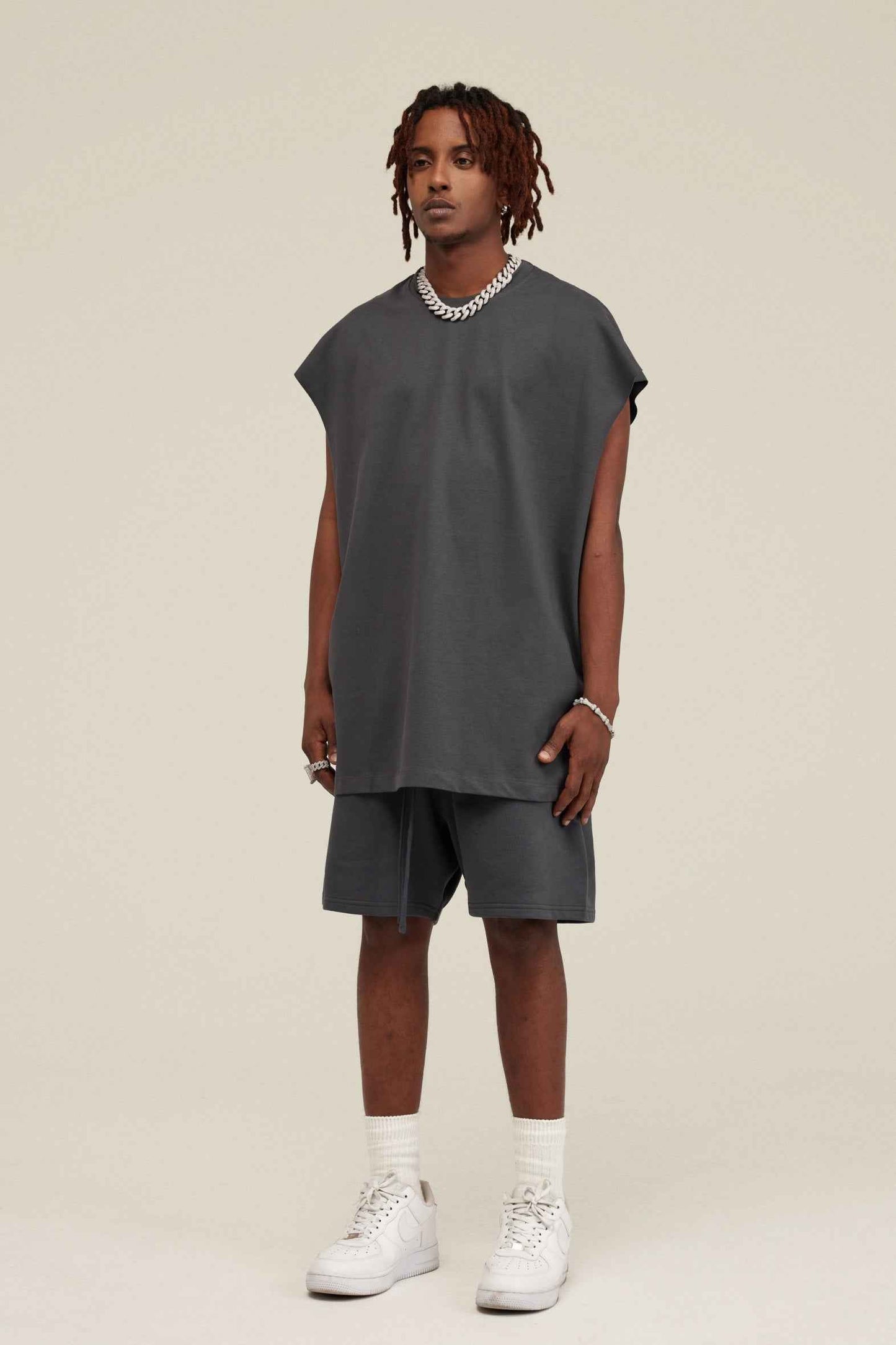 305GSM Unisex Earth-Tone Muscle Tee