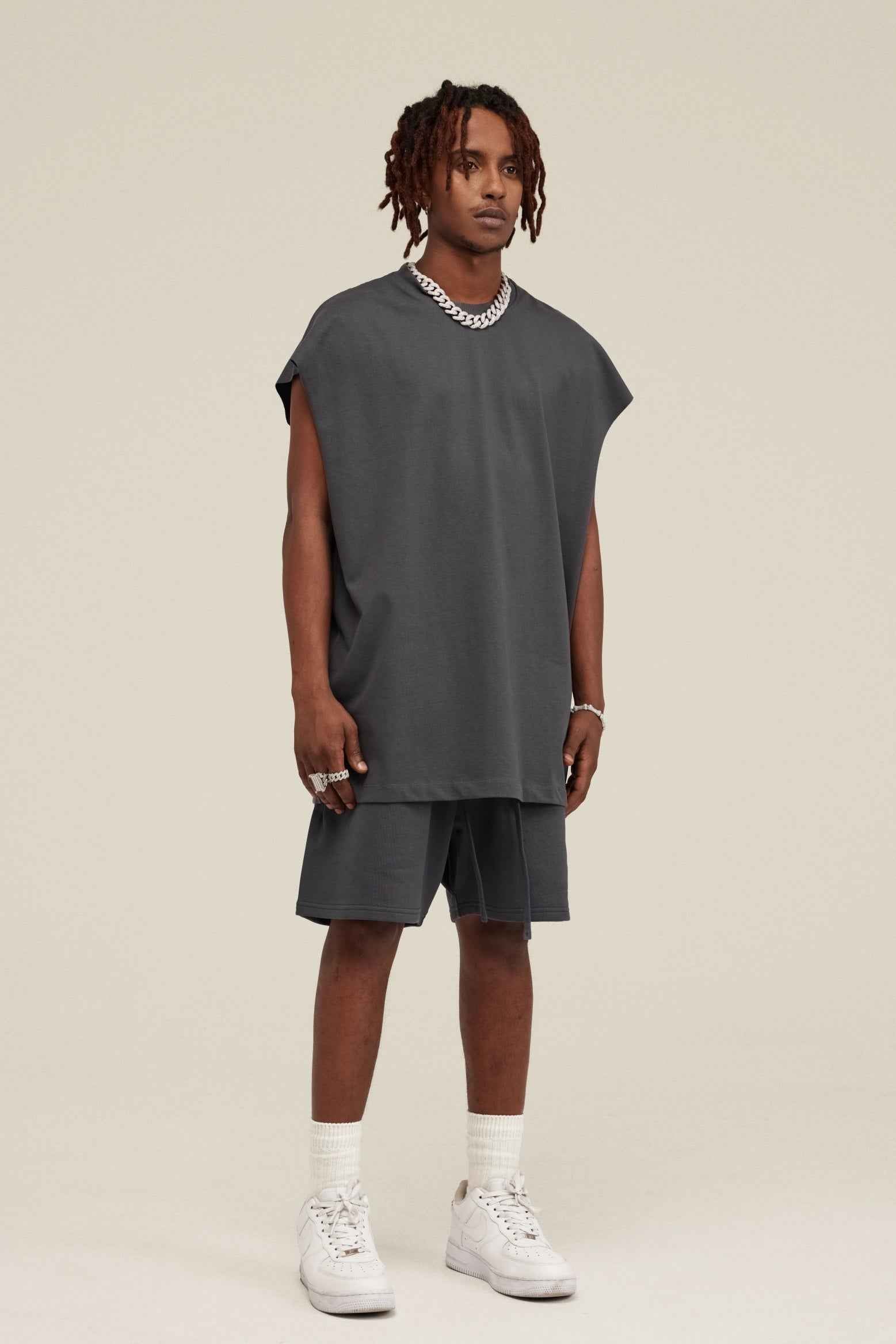 305GSM Unisex Earth-Tone Muscle Tee