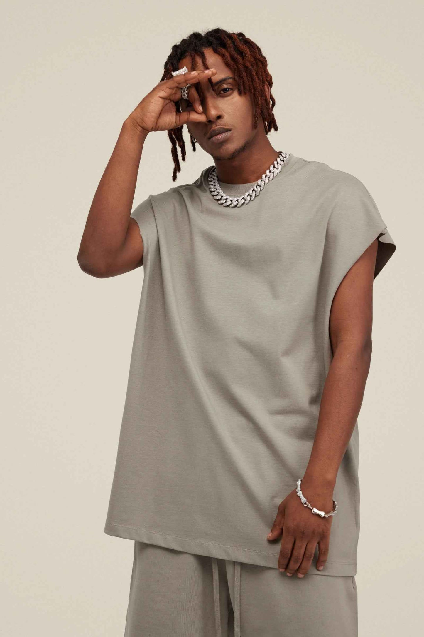 305GSM Unisex Earth-Tone Muscle Tee